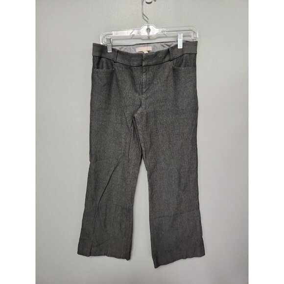 BANANA REPUBLIC Sloan Fit Crop Stretch Tri Blend Pants Gray Boot Cut 10 Short - Picture 1 of 6
